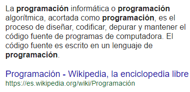 Definición de programación según Wikipedia